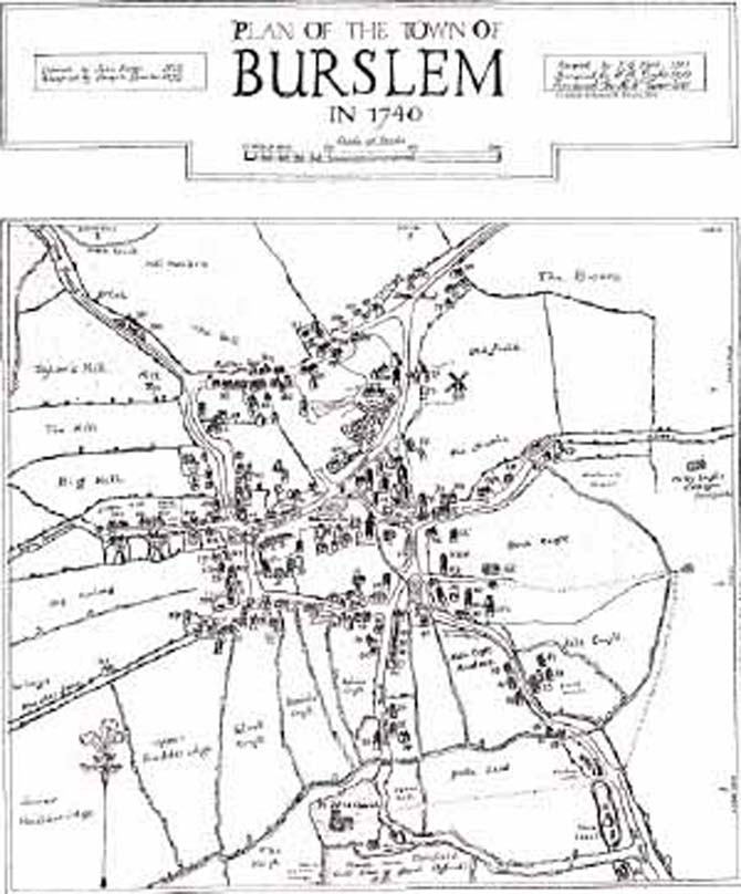 Photo - Map of Burslem 1740